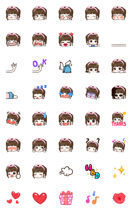 [LINE絵文字]August cute girl emojiの画像一覧