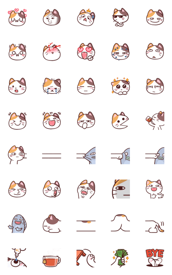 [LINE絵文字]Meong Meme Cat Emojiの画像一覧