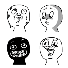 [LINE絵文字] Ugly white head！！！の画像