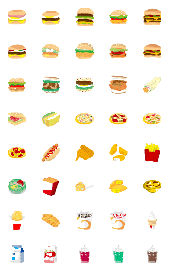 [LINE絵文字]ファーストフードですの画像一覧