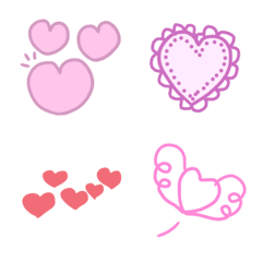 [LINE絵文字] Artistic heart ピンク 絵文字の画像