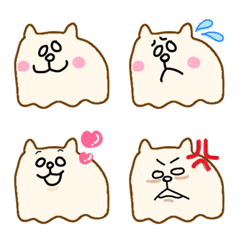 [LINE絵文字] しろめねこえもじの画像