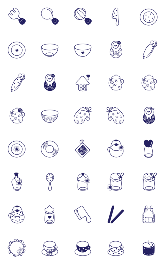 [LINE絵文字]Cute kitchenware itemsの画像一覧