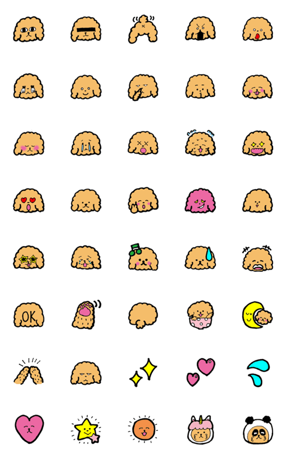 [LINE絵文字]Mofumofu Toypoodle's Emoji.の画像一覧