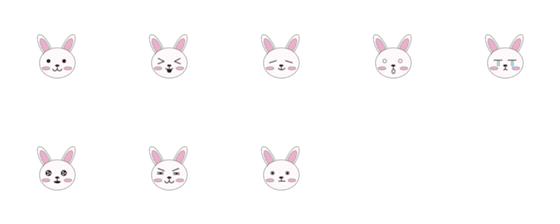 [LINE絵文字]cute small  rabbitの画像一覧