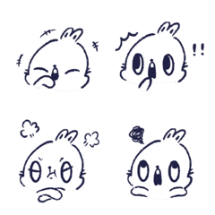 [LINE絵文字] R rabbit small head stickerの画像