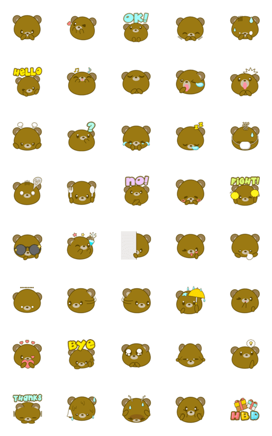 [LINE絵文字]Beary Emojiの画像一覧