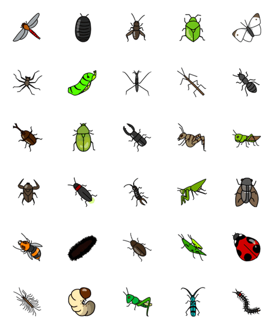 [LINE絵文字]虫がいっぱいコレクションの画像一覧