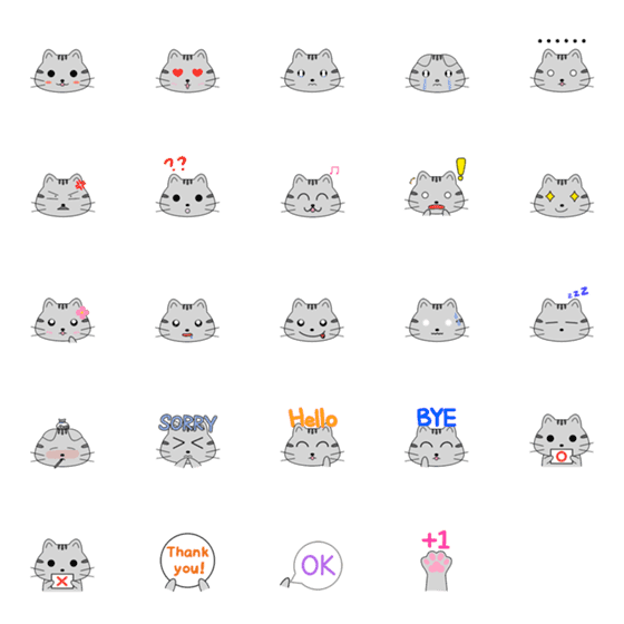 [LINE絵文字]Little Kitten Emojiの画像一覧