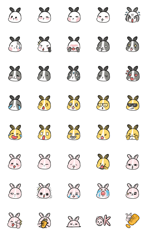 [LINE絵文字]little bunnyの画像一覧