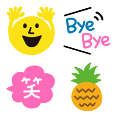 [LINE絵文字] 大人かわいい夏カラー＊シンプル絵文字の画像