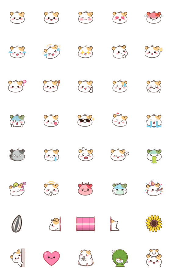 [LINE絵文字]Latte The Hamster Emojiの画像一覧