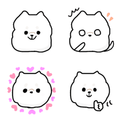 [LINE絵文字] 白いわんこ♡の画像