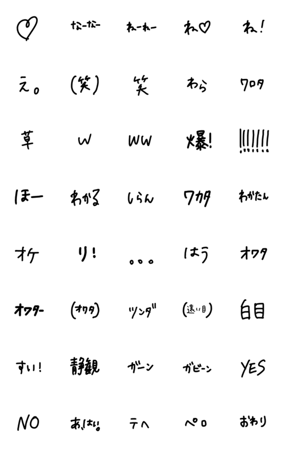 [LINE絵文字]よく使うやつの画像一覧