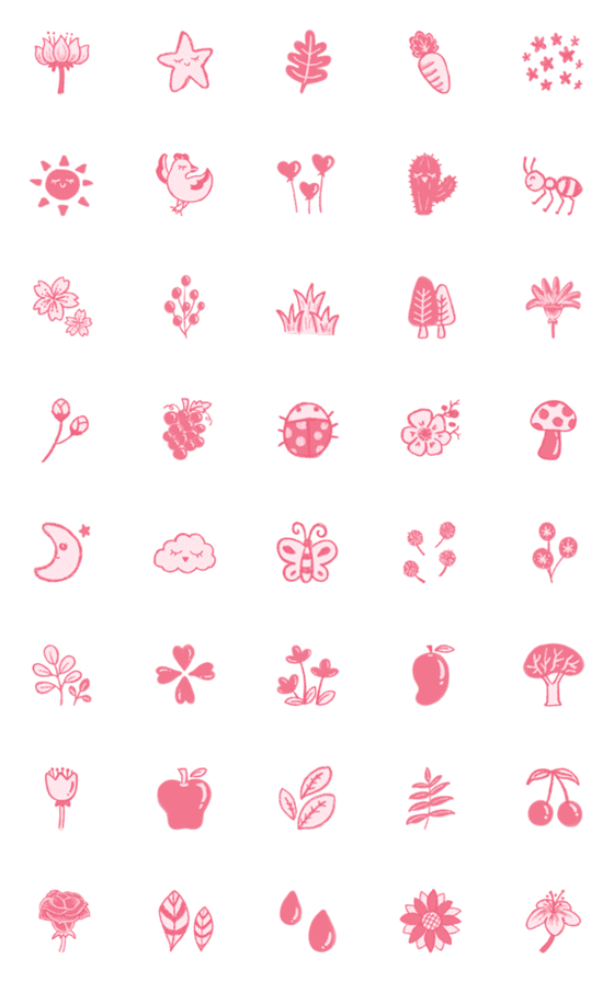 [LINE絵文字]Nature in Pinkの画像一覧