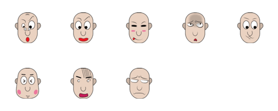 [LINE絵文字]Bald youthの画像一覧