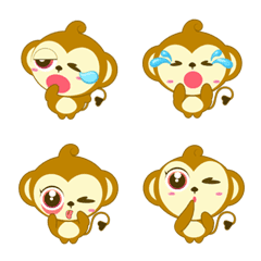 [LINE絵文字] Cutie Monkey Emojiの画像