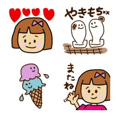 [LINE絵文字] オカッパの女の子の画像