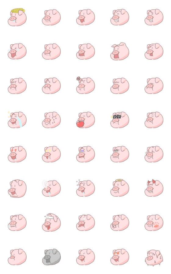 [LINE絵文字]Corn the pig (Head ver.)の画像一覧