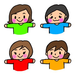 [LINE絵文字] なかよし4人組絵文字の画像