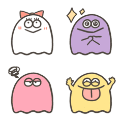 [LINE絵文字] ポップでカラフルなオバケの画像