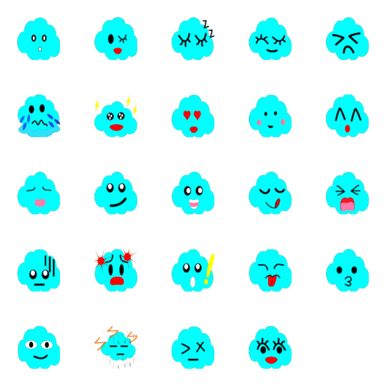 [LINE絵文字]Cute cloud expressionの画像一覧