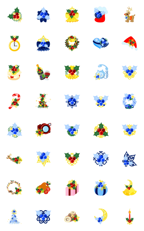 [LINE絵文字]Cute Christmas Emojiの画像一覧