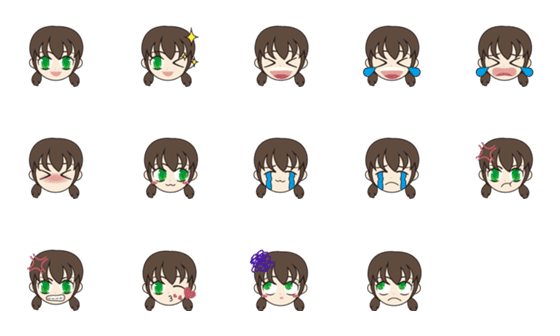 [LINE絵文字]A little girl's emojisの画像一覧