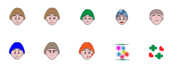 [LINE絵文字]Q Hooded boy emojiの画像一覧