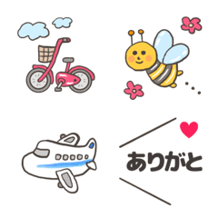 [LINE絵文字] ポップでかわいい♡ 基本絵文字の画像