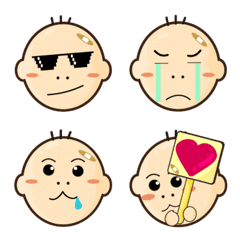 [LINE絵文字] Have Three Hairs Childの画像