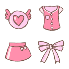 [LINE絵文字] Pink Girl Item Emojiの画像