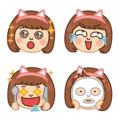 [LINE絵文字] Cat lover -girl emojiの画像