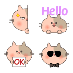 [LINE絵文字] Big face Cat Emojiの画像