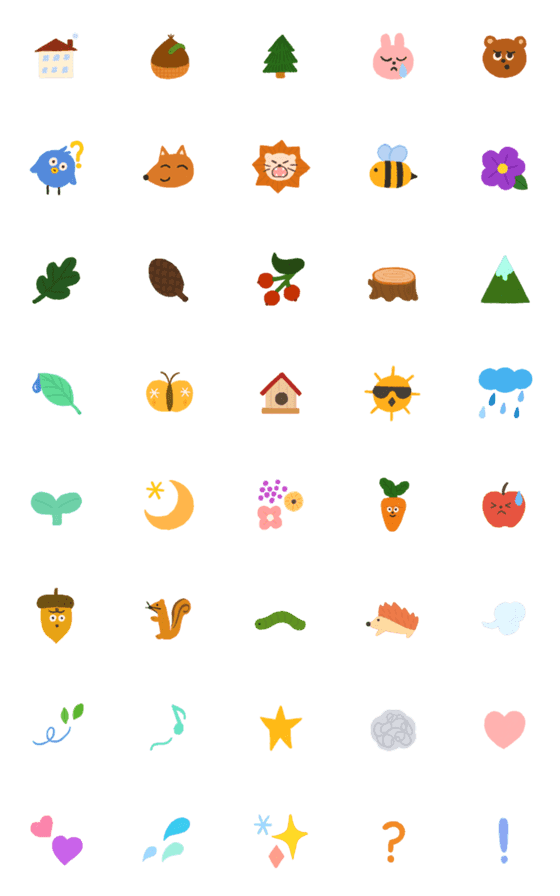 [LINE絵文字]Little Forest Friendsの画像一覧