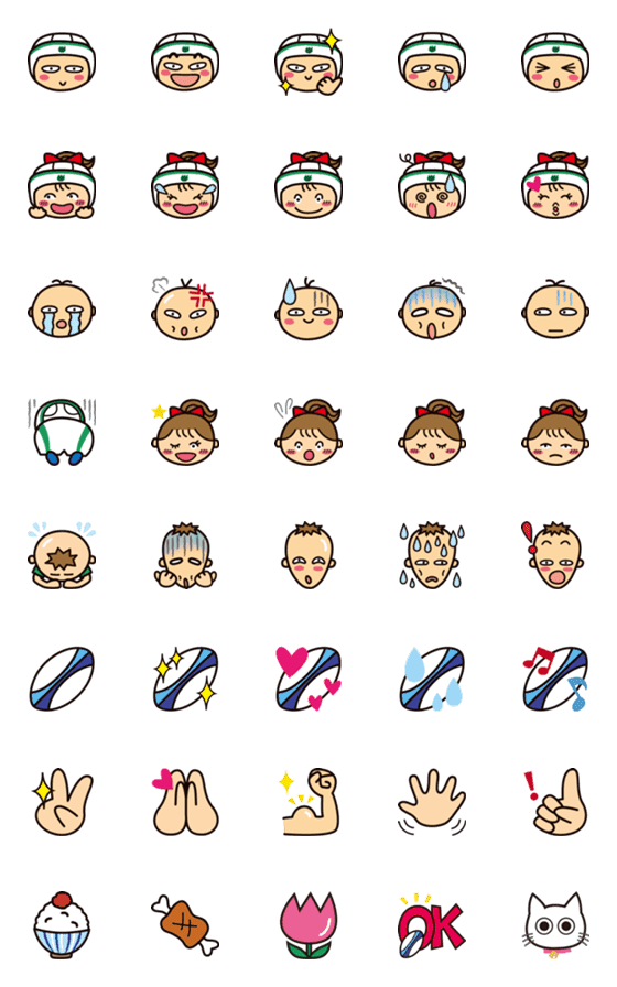 [LINE絵文字]Rugby Boys ＆ Girls 絵文字の画像一覧