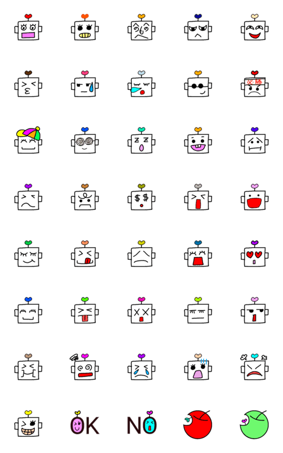 [LINE絵文字]イロイロ☆ロボットの絵文字の画像一覧