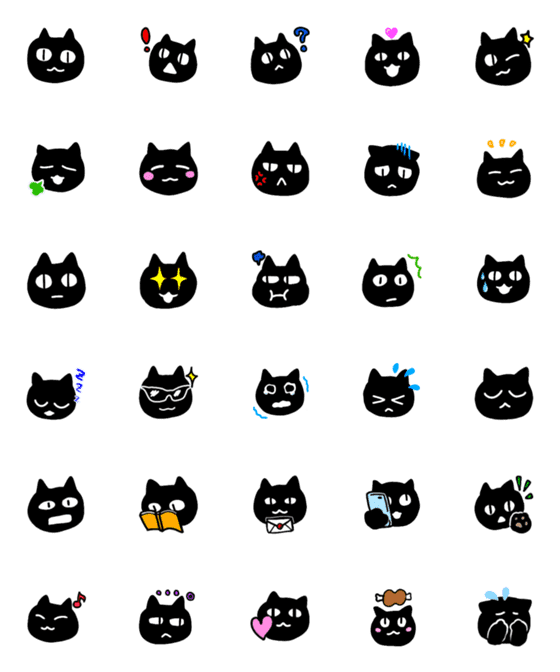 [LINE絵文字]黒猫さんの画像一覧