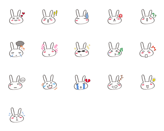 [LINE絵文字]Rabbit's expression everydayの画像一覧