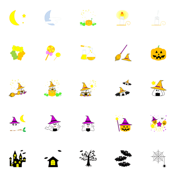 [LINE絵文字]おにぎり～ずガール（ ハロウィン ）の画像一覧