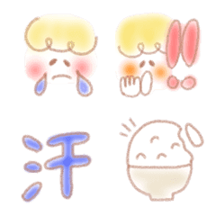 [LINE絵文字] ふわふわ手書き絵文字 普段使いの画像