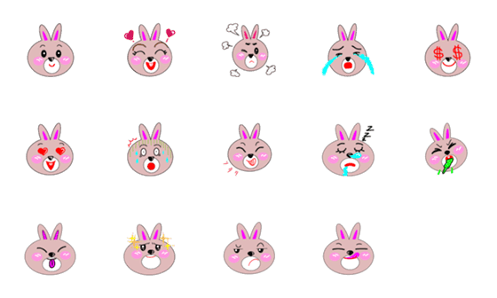 [LINE絵文字]Sweetheart rabbitの画像一覧