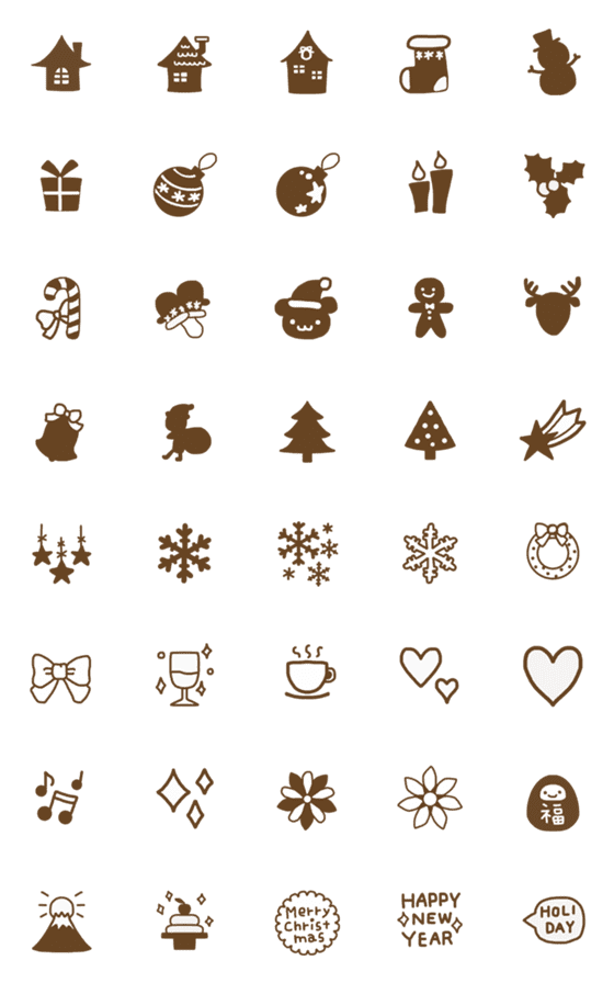 [LINE絵文字]クリスマス 冬の絵文字の画像一覧