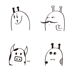 [LINE絵文字] Moustacher and his weird friendsの画像