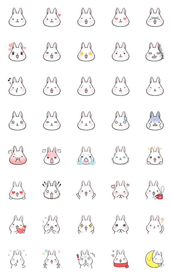 [LINE絵文字]The big white rabbits - emoticon 1の画像一覧