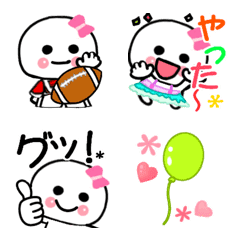 [LINE絵文字] 白い丸い子絵文字3の画像