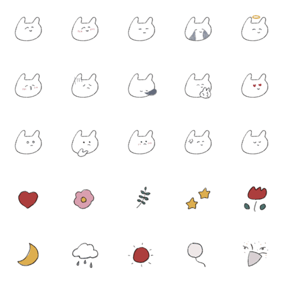 [LINE絵文字]しんぷるてがきのてきとうさぎの画像一覧