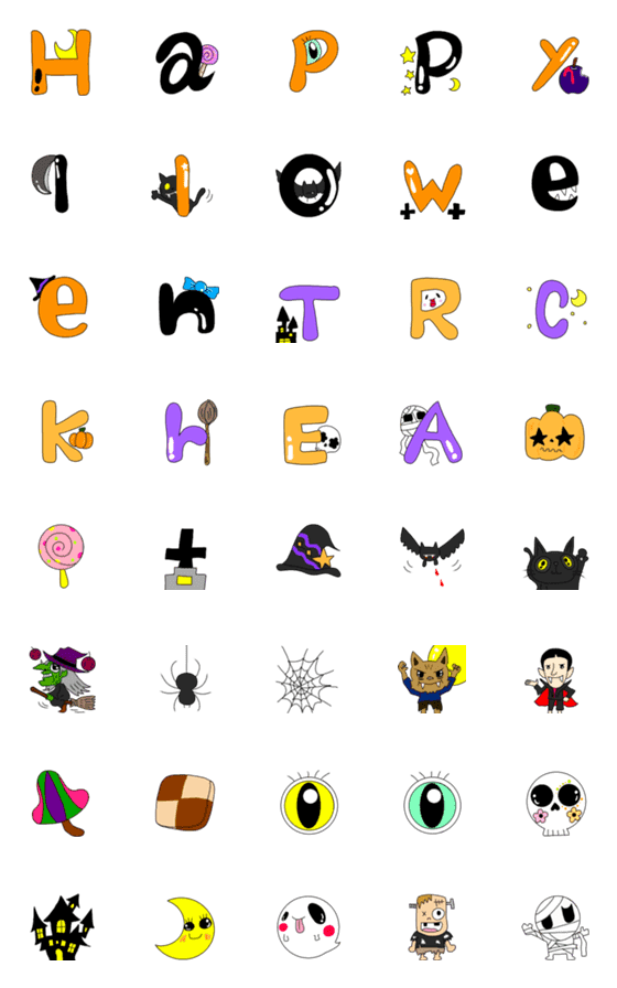 [LINE絵文字]ハロウィンのエモジの画像一覧