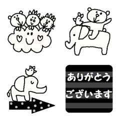 [LINE絵文字] Lilo friends emoji5(no color)の画像