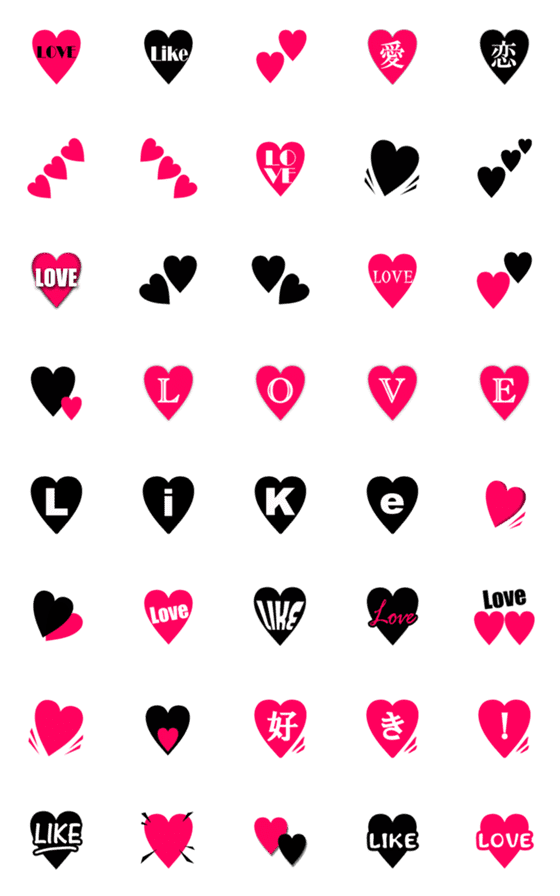 [LINE絵文字]LOVE LIKE♥️ハートの画像一覧